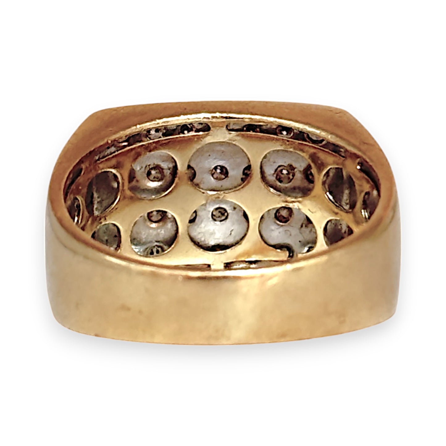 GOLD DEAL | 9ct Gold Hand Assembled Ring 28 Diamonds Valuation $8,600 Size V