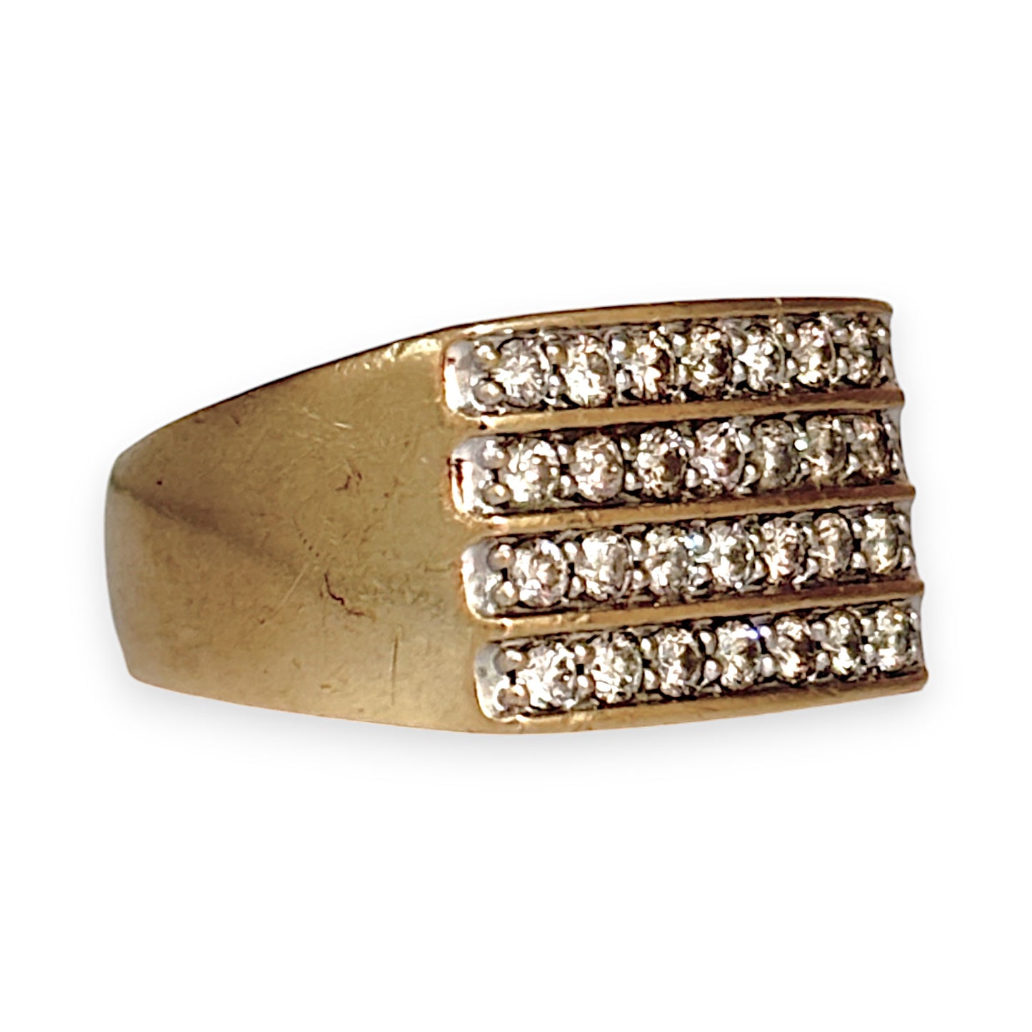 GOLD DEAL | 9ct Gold Hand Assembled Ring 28 Diamonds Valuation $8,600 Size V
