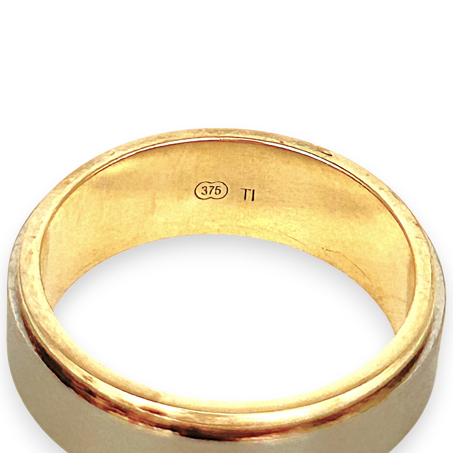 GOLD DEAL | 9ct Yellow & White Gold Solid Plain Band Size W