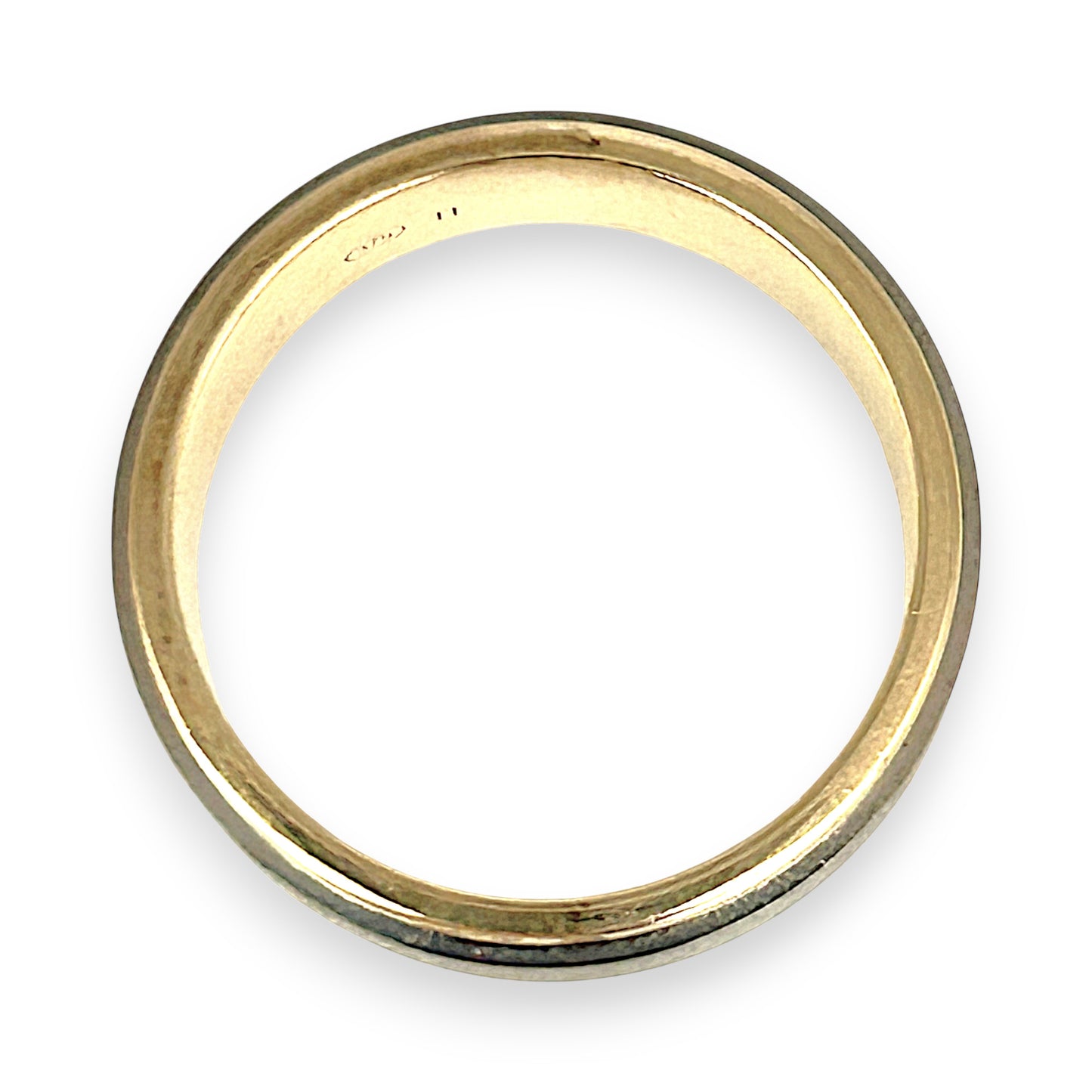 GOLD DEAL | 9ct Yellow & White Gold Solid Plain Band Size W
