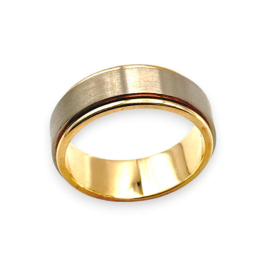 GOLD DEAL | FLASH SALE 9ct Yellow & White Gold Solid Plain Band Size W