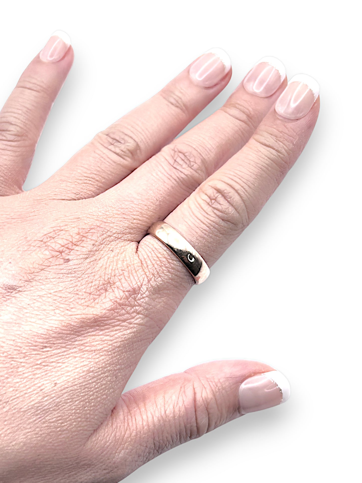 9ct Rose Gold Solid Band Size Q Width 5mm. R # 313