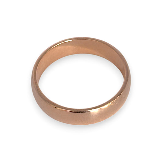 9ct Rose Gold Solid Band Size Q Width 5mm. R # 313