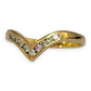GOLD DEAL | 9kt Gold Nova Wishbone Ring with Diamonds Size N 1/2