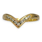 GOLD DEAL | 9kt Gold Nova Wishbone Ring with Diamonds Size N 1/2
