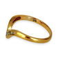 GOLD DEAL | 9kt Gold Nova Wishbone Ring with Diamonds Size N 1/2