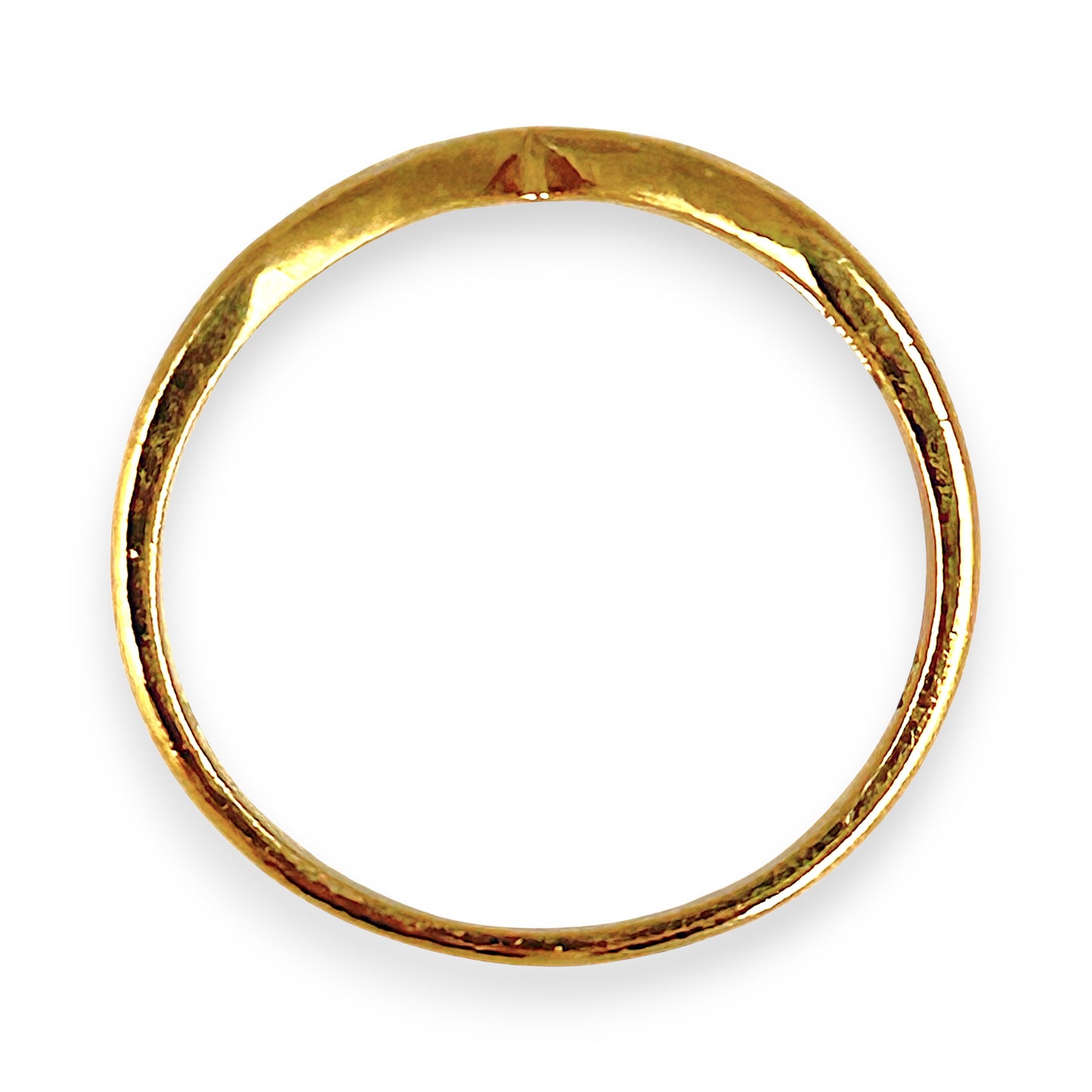GOLD DEAL | 9kt Gold Nova Wishbone Ring with Diamonds Size N 1/2