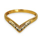 GOLD DEAL | 9kt Gold Nova Wishbone Ring with Diamonds Size N 1/2