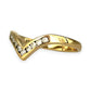 GOLD DEAL | 9kt Gold Nova Wishbone Ring with Diamonds Size N 1/2