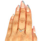GOLD DEAL | 9kt Gold Nova Wishbone Ring with Diamonds Size N 1/2