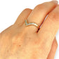 GOLD DEAL | 9kt Gold Nova Wishbone Ring with Diamonds Size N 1/2