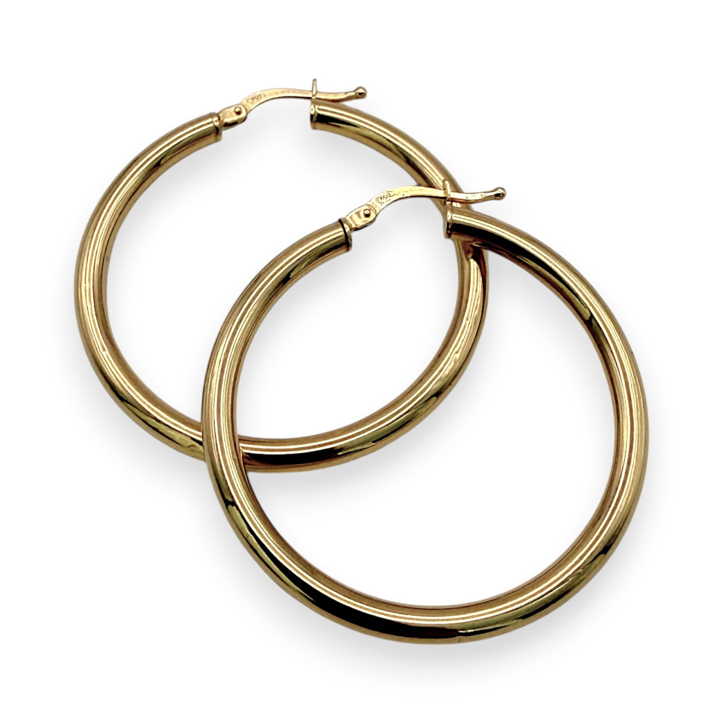 NZGD | 18ct Gold Radiant Circle Hoop Earrings 35.5mm