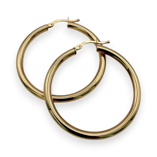 NZGD | 18ct Gold Radiant Circle Hoop Earrings 35.5mm