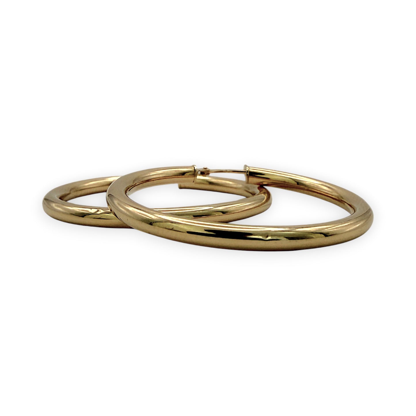 NZGD | 18ct Gold Radiant Circle Hoop Earrings 35.5mm