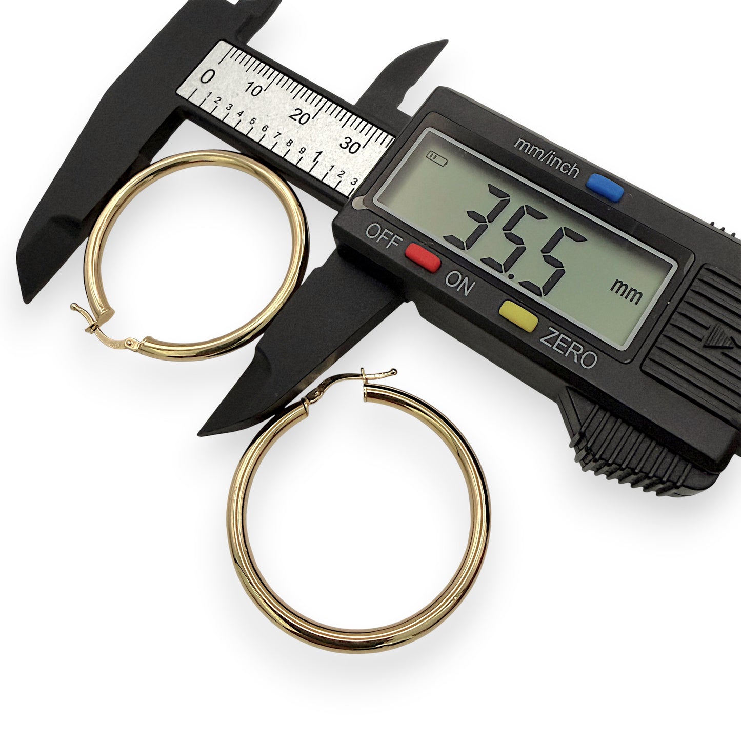 NZGD | 18ct Gold Radiant Circle Hoop Earrings 35.5mm