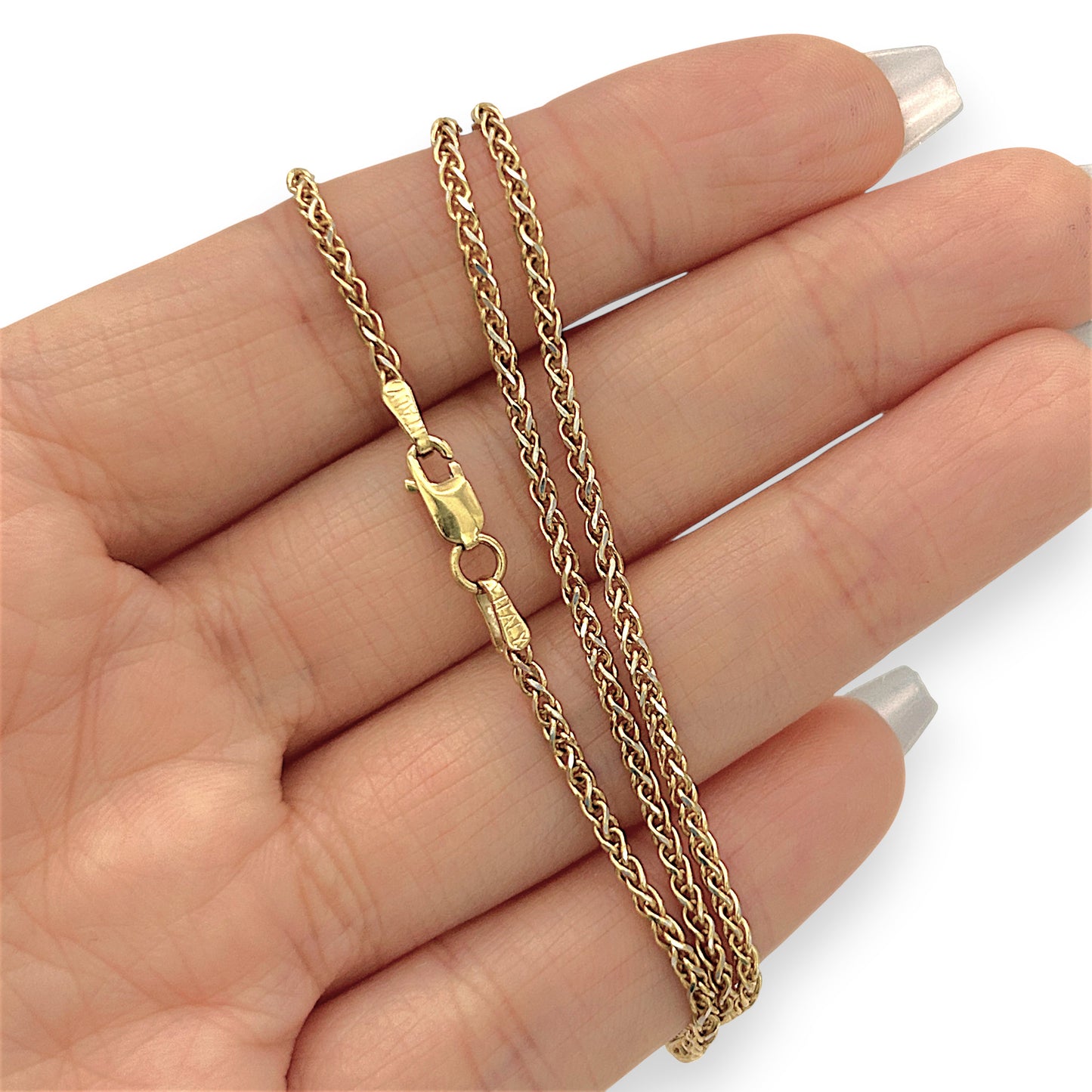 NZGD | 18ct Gold Eternal Spiral Wheat Chain 50cm