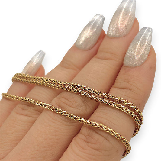 NZGD | 18ct Gold Eternal Spiral Wheat Chain 50cm