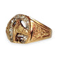 9ct Gold Diamond Set Horseshoe & Horse Head Valuation $1,800 Size Q1/2. R # 322