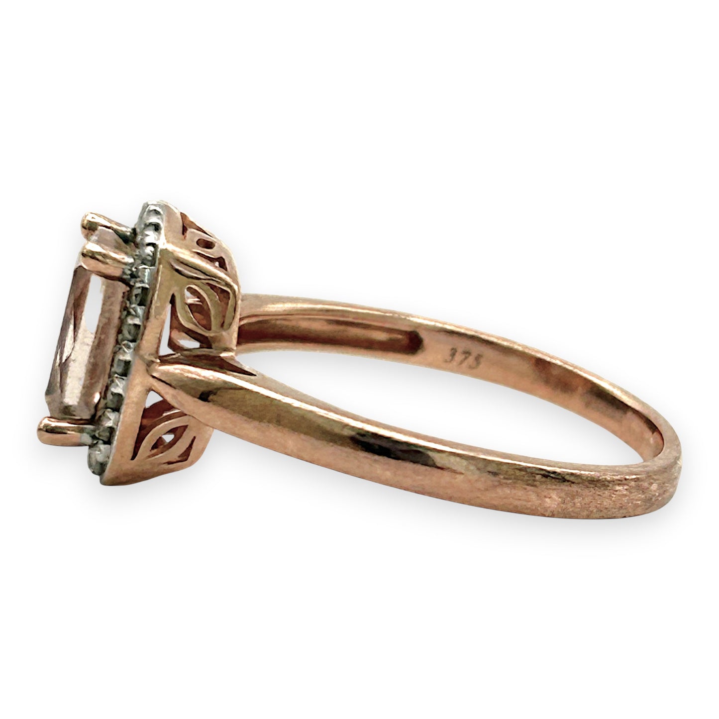 NZGD | 9ct Rose Gold Blush Petal Morganite Ring Size Q