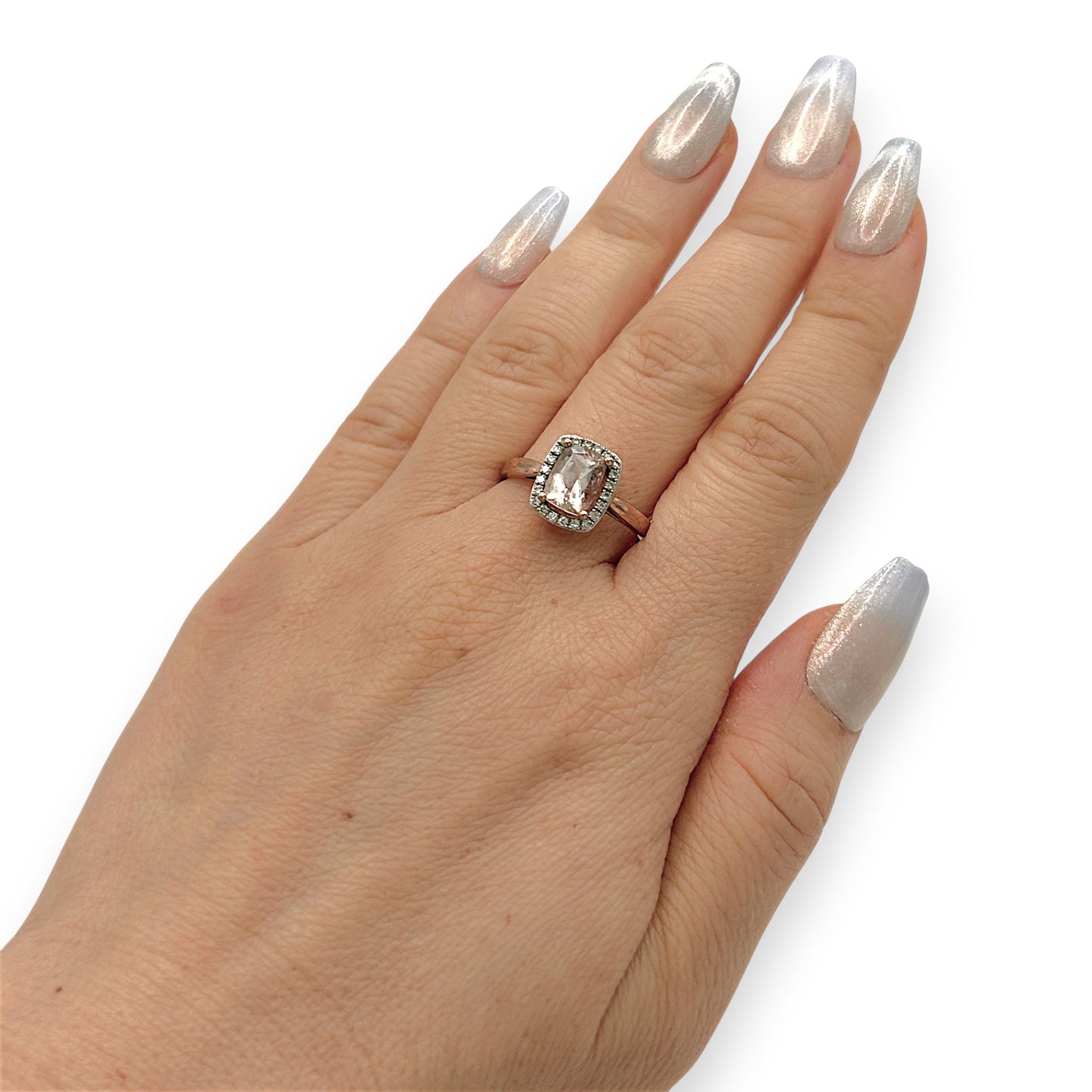 NZGD | 9ct Rose Gold Blush Petal Morganite Ring Size Q