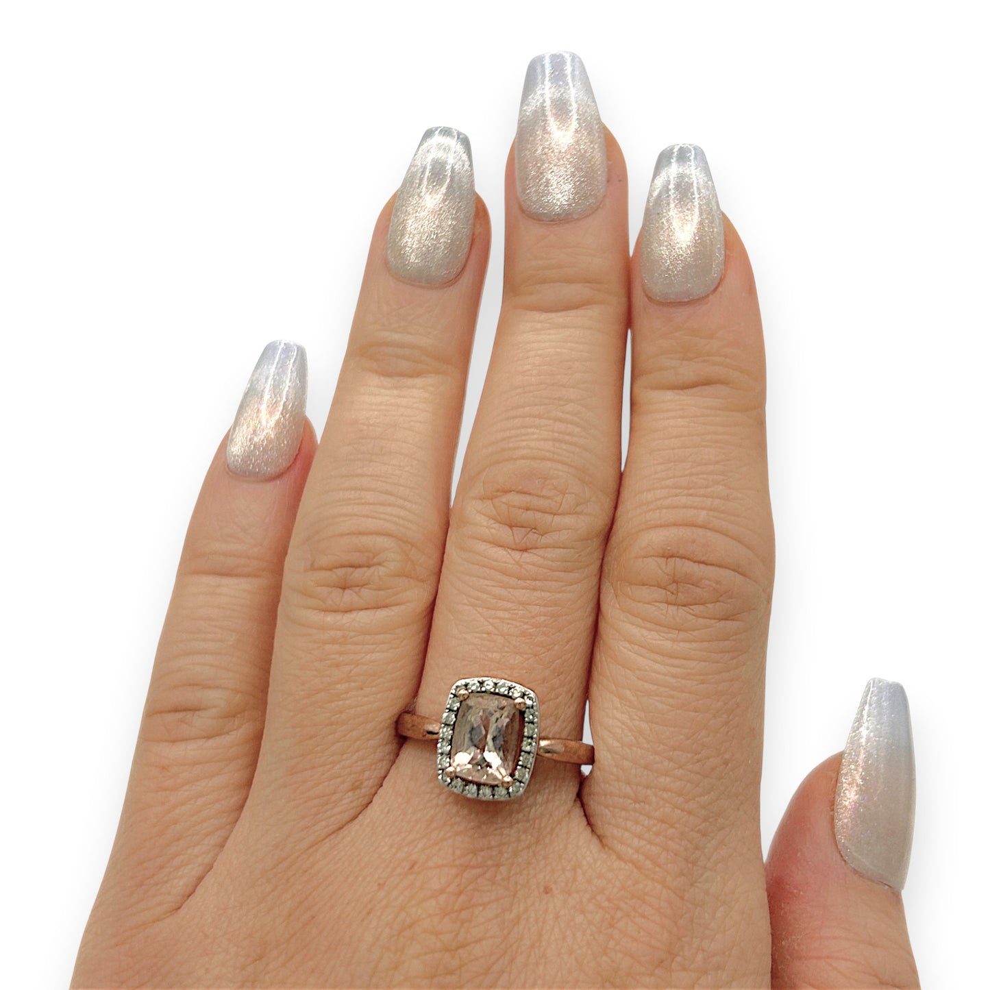 NZGD | 9ct Rose Gold Blush Petal Morganite Ring Size Q