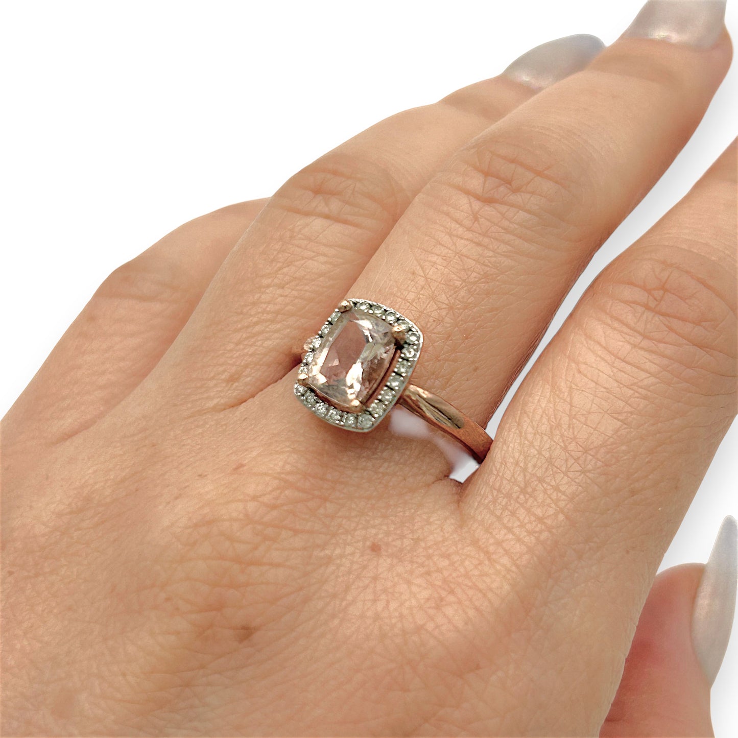 NZGD | 9ct Rose Gold Blush Petal Morganite Ring Size Q