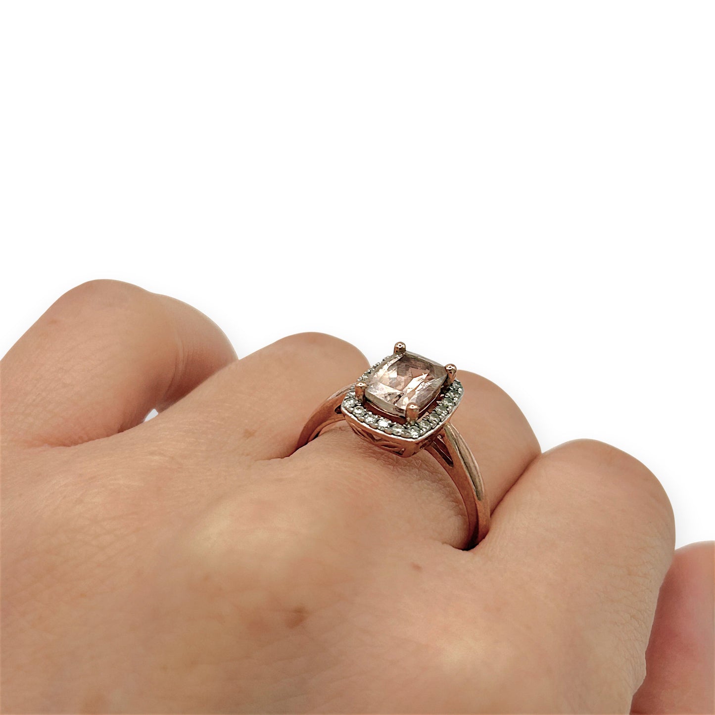 NZGD | 9ct Rose Gold Blush Petal Morganite Ring Size Q