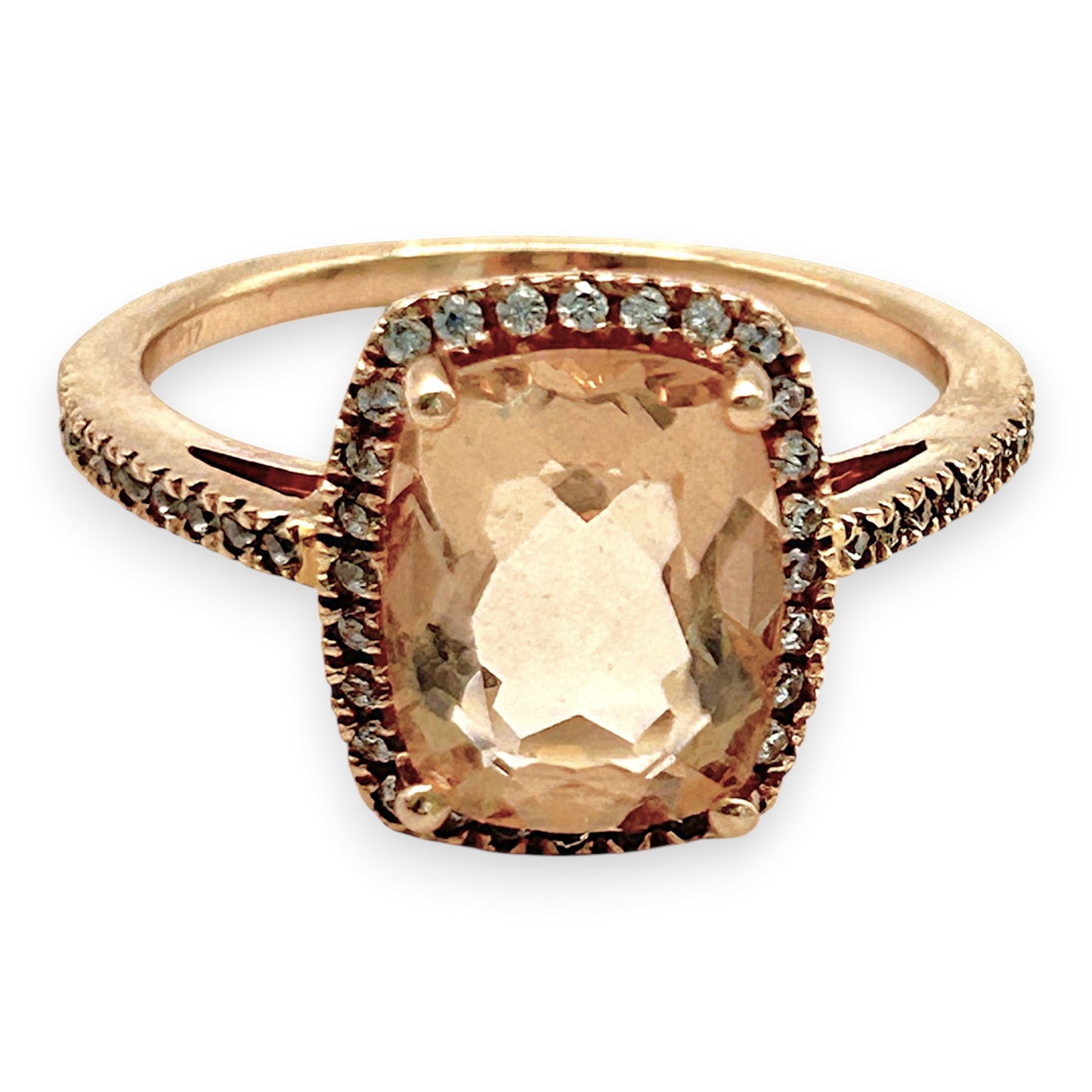 NZGD | 10ct Rose Gold Blush Petal Morganite Ring Size N 1/2