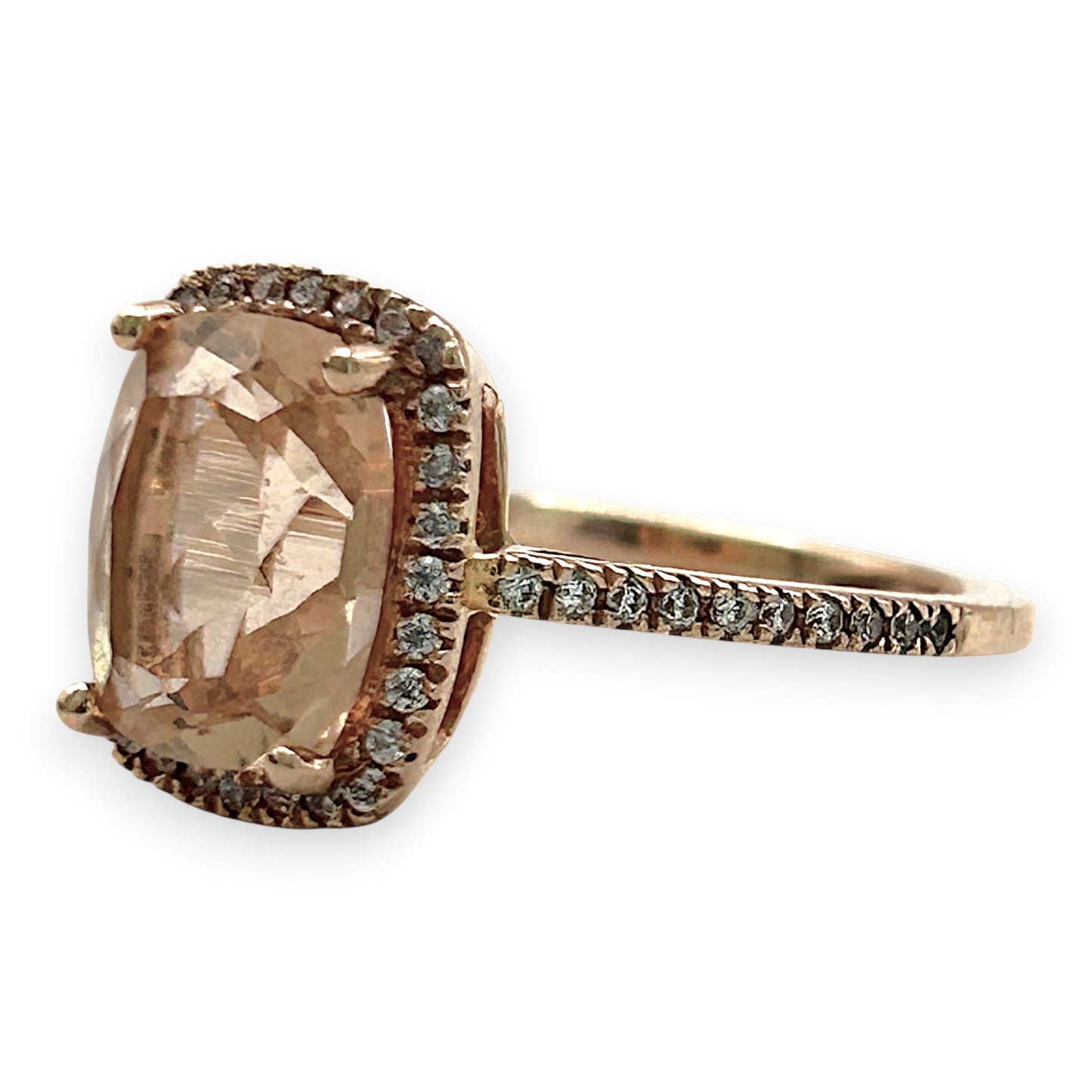 NZGD | 10ct Rose Gold Blush Petal Morganite Ring Size N 1/2