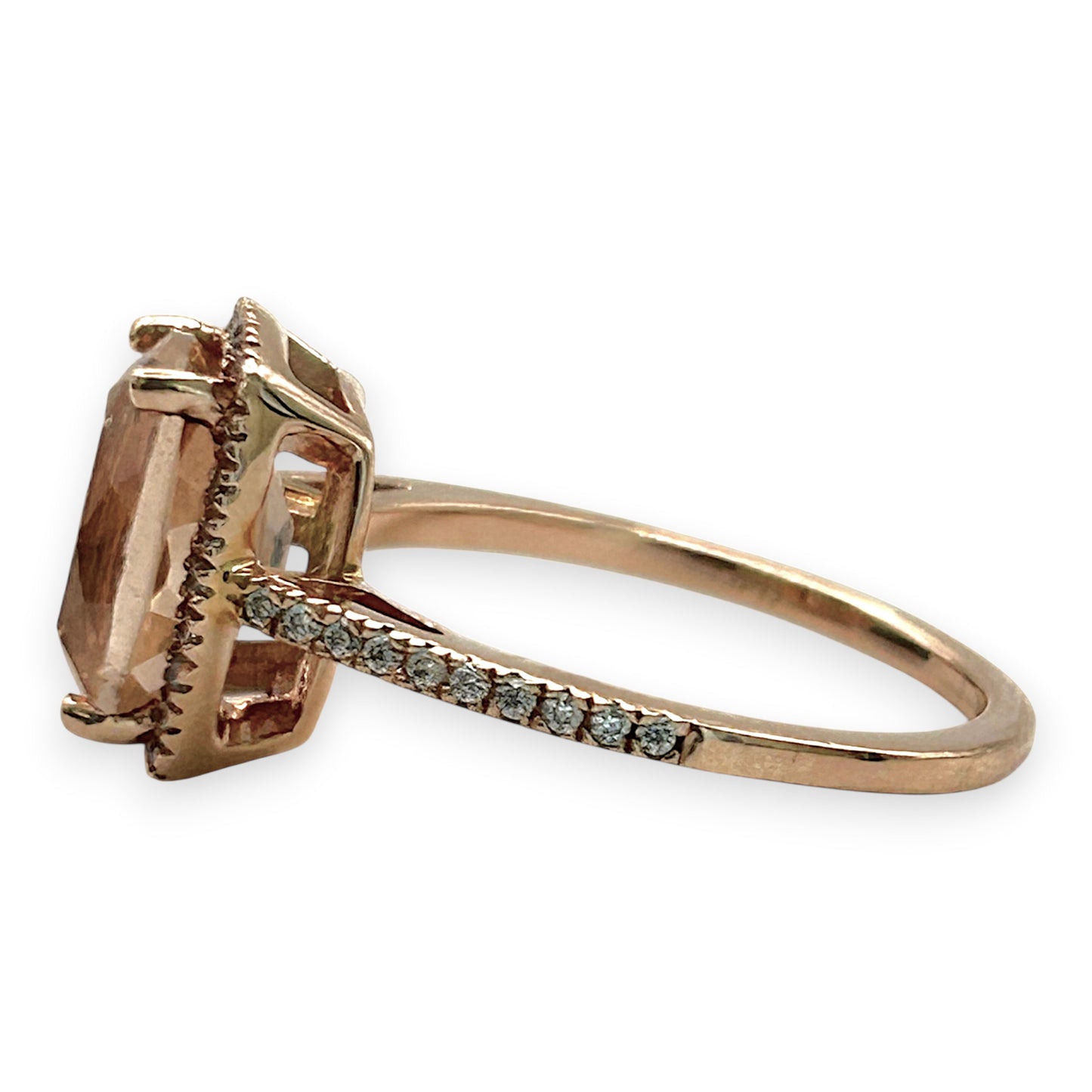 NZGD | 10ct Rose Gold Blush Petal Morganite Ring Size N 1/2