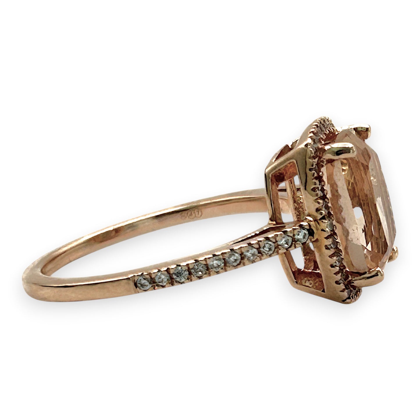 NZGD | 10ct Rose Gold Blush Petal Morganite Ring Size N 1/2