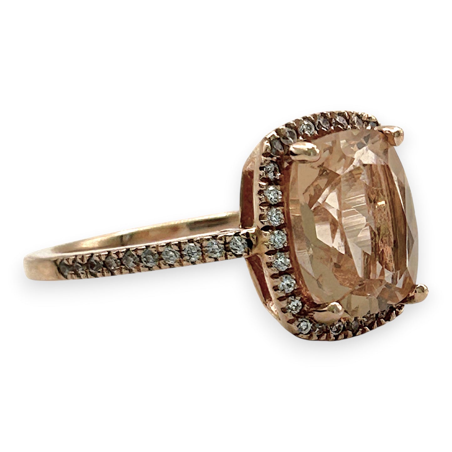 NZGD | 10ct Rose Gold Blush Petal Morganite Ring Size N 1/2