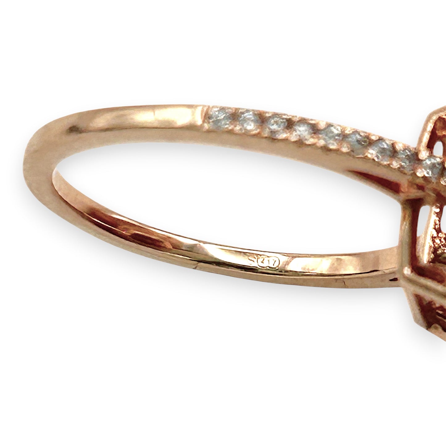NZGD | 10ct Rose Gold Blush Petal Morganite Ring Size N 1/2