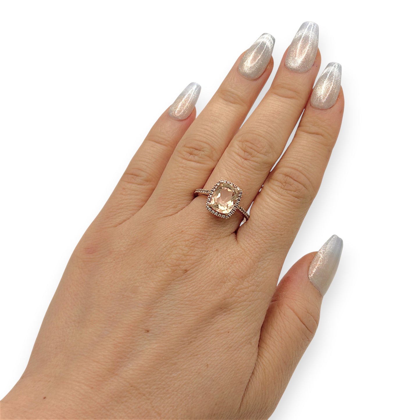 NZGD | 10ct Rose Gold Blush Petal Morganite Ring Size N 1/2
