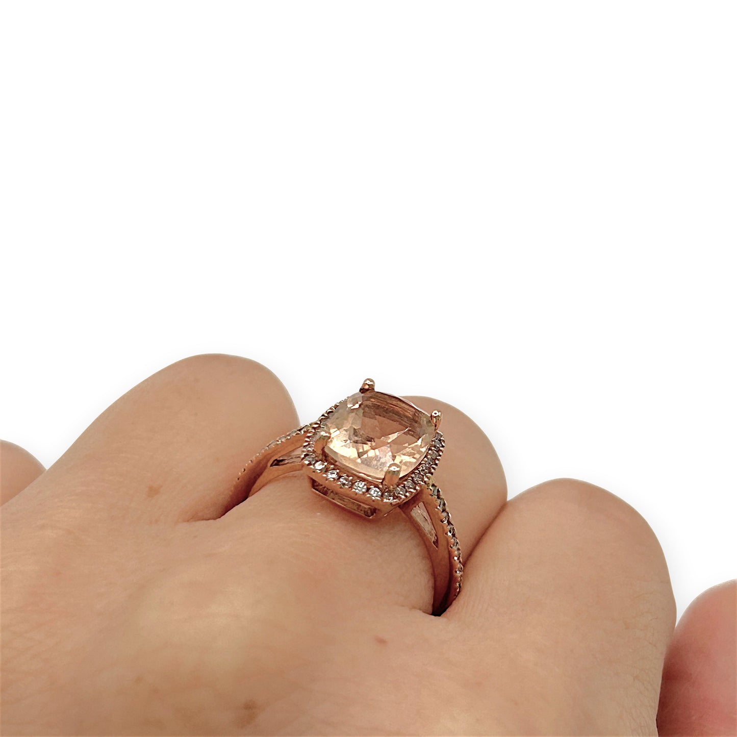 NZGD | 10ct Rose Gold Blush Petal Morganite Ring Size N 1/2