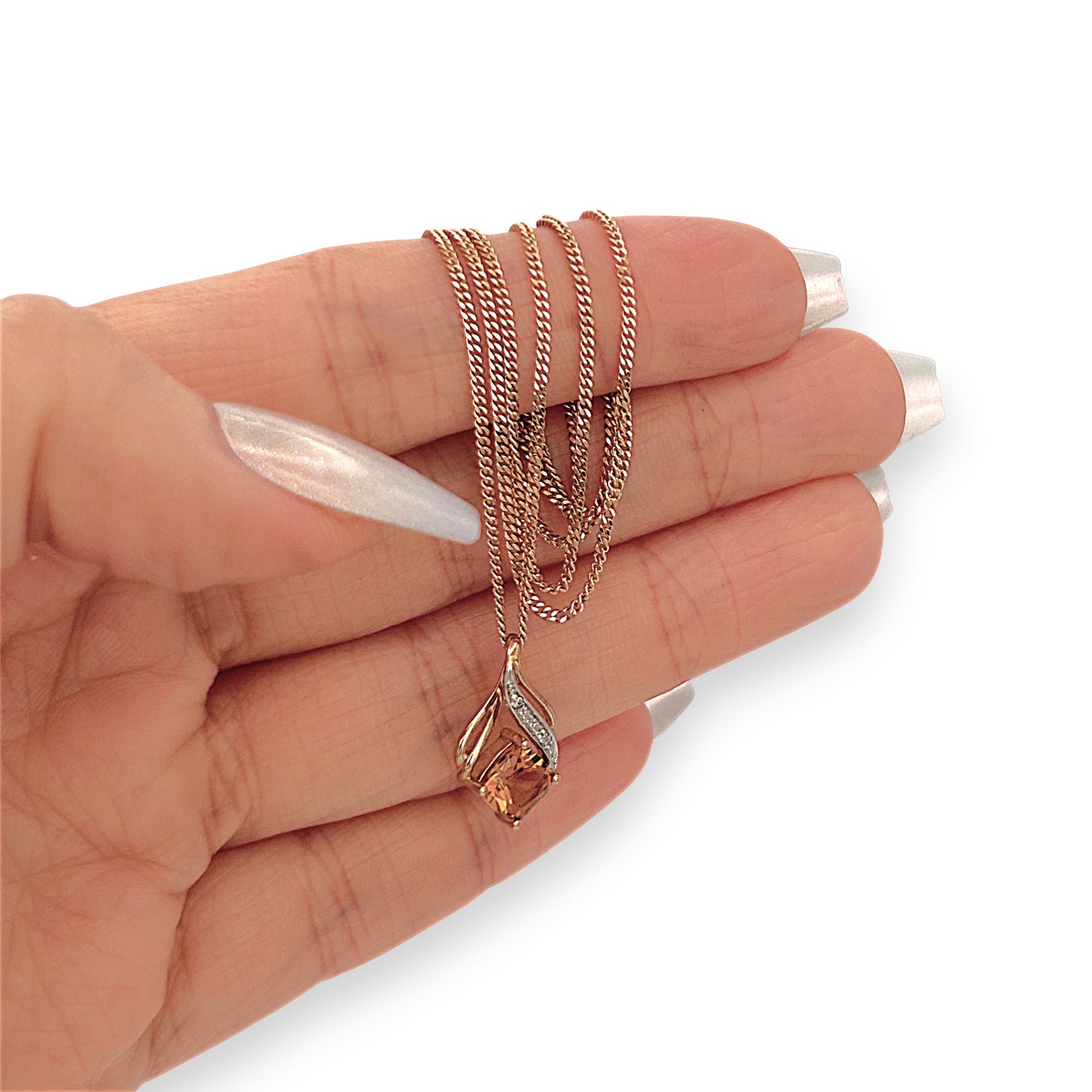 NZGD | 9ct Gold Citrine Solace Necklace 44cm