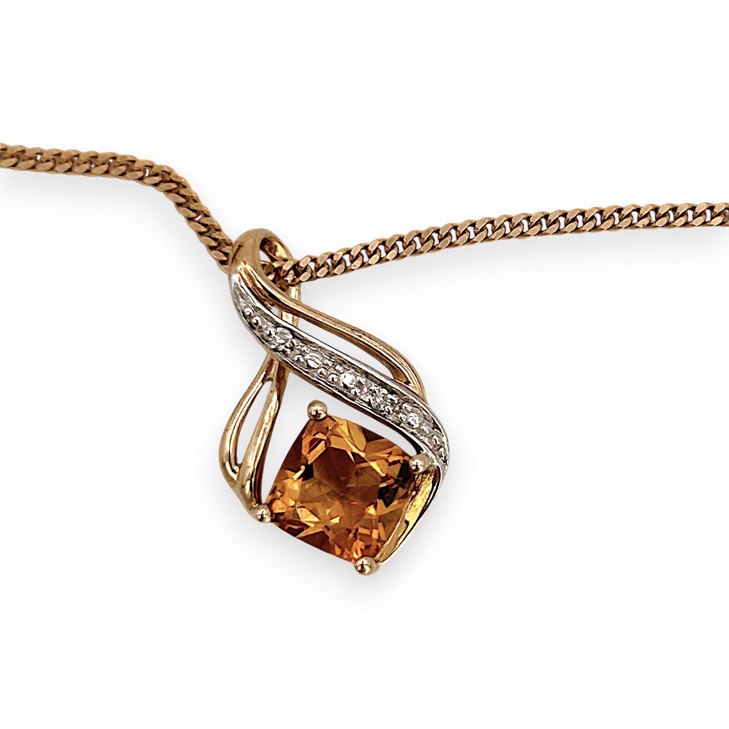 NZGD | 9ct Gold Citrine Solace Necklace 44cm