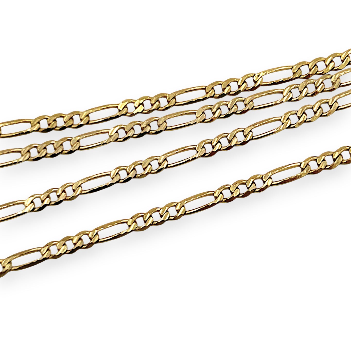 NZGD | 9ct Gold Lustre Heart Figaro Necklace 49cm