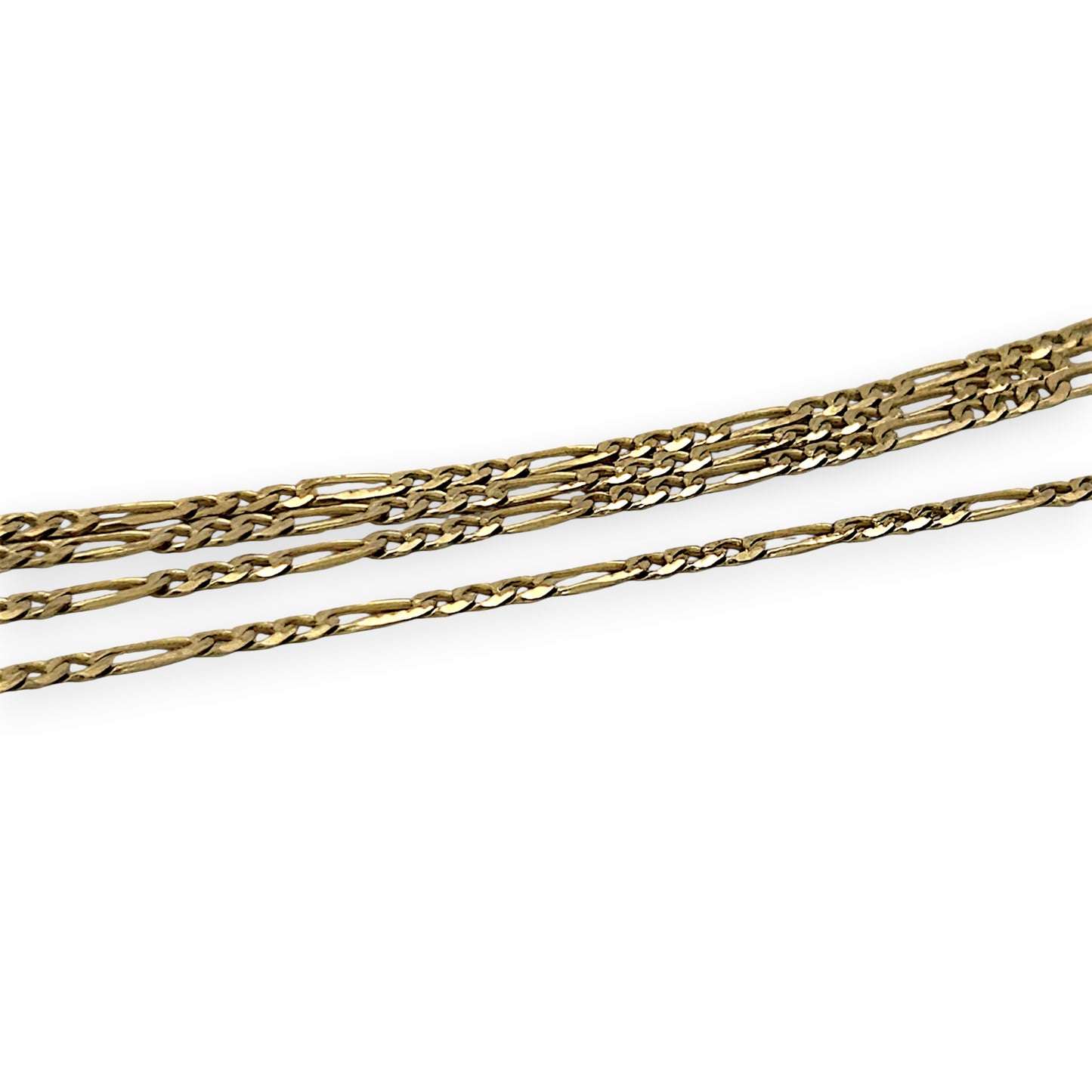 NZGD | 9ct Gold Lustre Heart Figaro Necklace 49cm