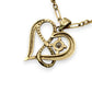 NZGD | 9ct Gold Lustre Heart Figaro Necklace 49cm