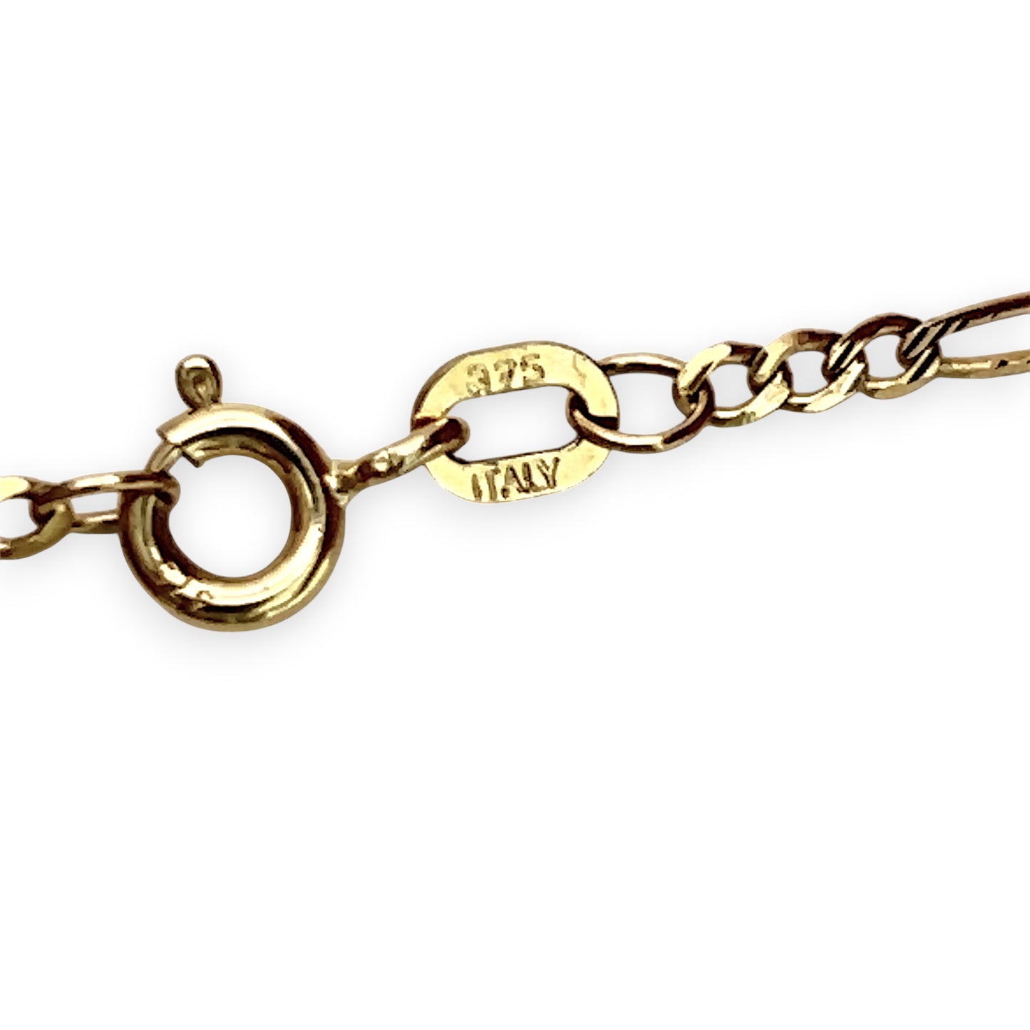 NZGD | 9ct Gold Lustre Heart Figaro Necklace 49cm