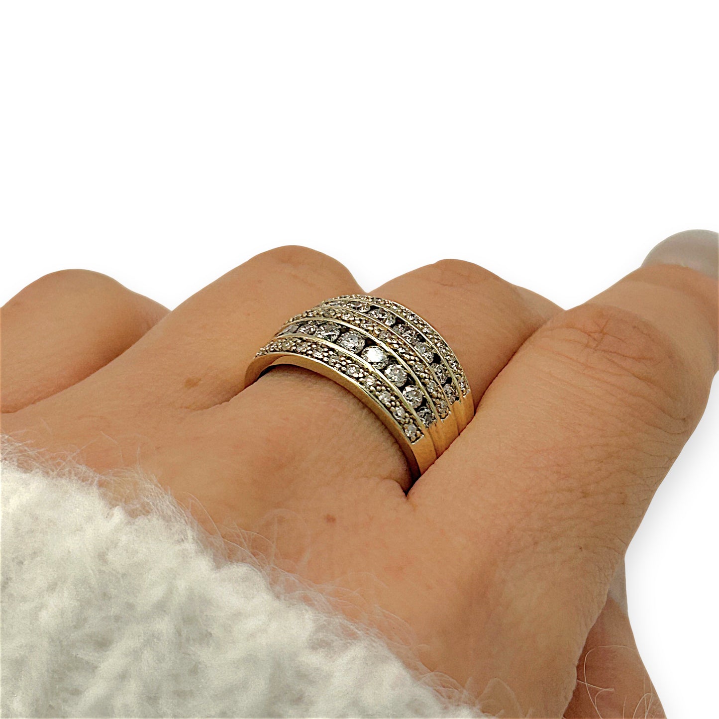 NZGD | 9ct Gold Cascade Diamond Band Ring Valuation $3,500