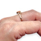 9ct Gold Three Skin Pink Coral Stones Ring. R # 324