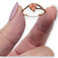 9ct Gold Three Skin Pink Coral Stones Ring. R # 324