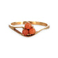 9ct Gold Three Skin Pink Coral Stones Ring. R # 324