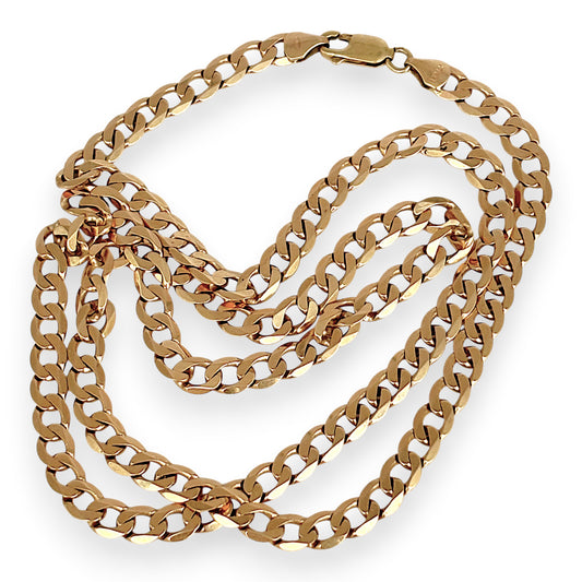 NZGD | 9ct Gold Flat Curb Link Luxury Chain 62cm