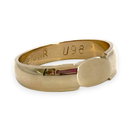 GOLD DEAL | 9ct Gold Solid Plain Band/Ring Flat Head Size T