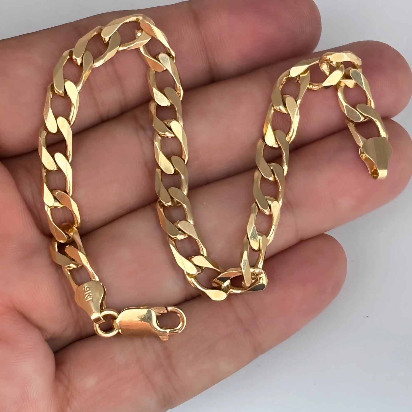 NZGD | 9ct Gold Luxe 9ct Polished Curb Bracelet 22cm