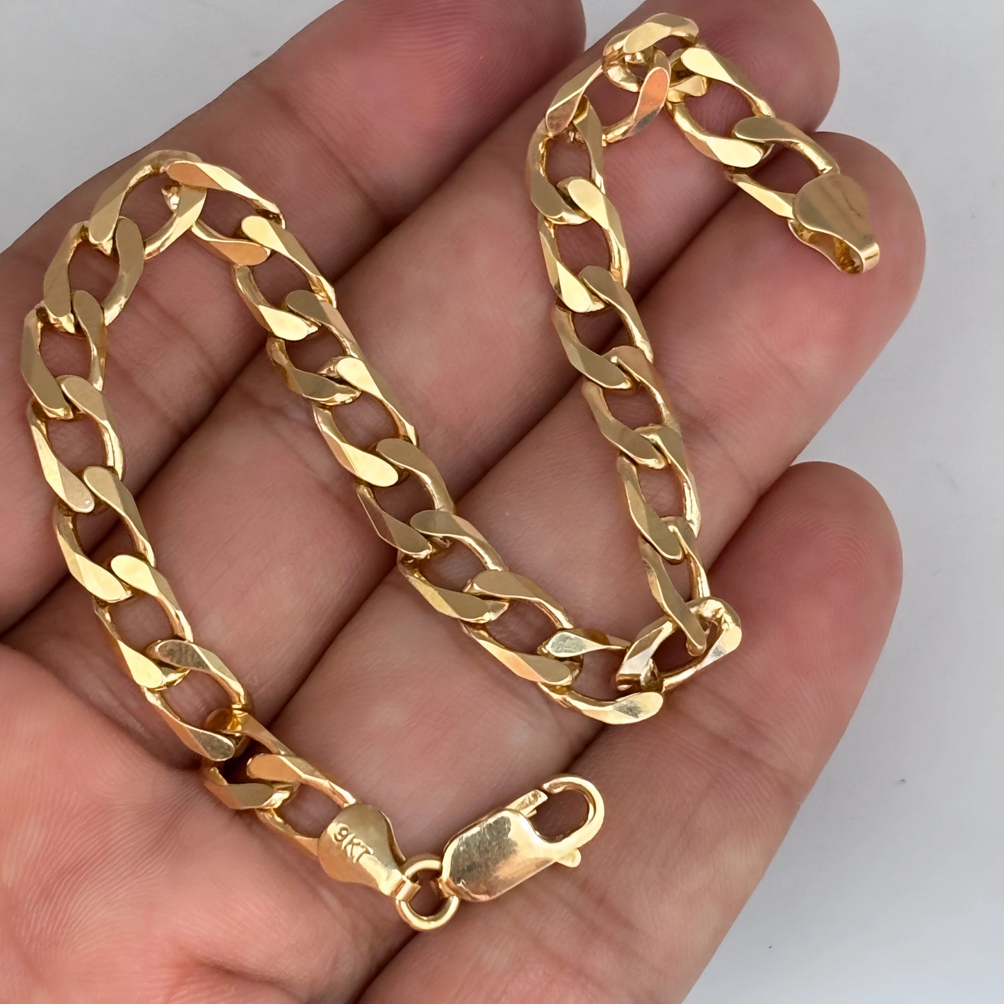 NZGD | 9ct Gold Luxe 9ct Polished Curb Bracelet 22cm