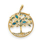 GOLD DEAL | FLASH SALE 9ct (9K) Gold Tree of Life Pendant with Blue Sapphire and Diamonds